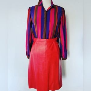 (Free shirt)VINTAGE LEATHER SKIRT